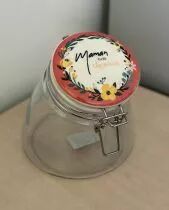 Bocal Verre Maman D15,5 H16,5 Rouge