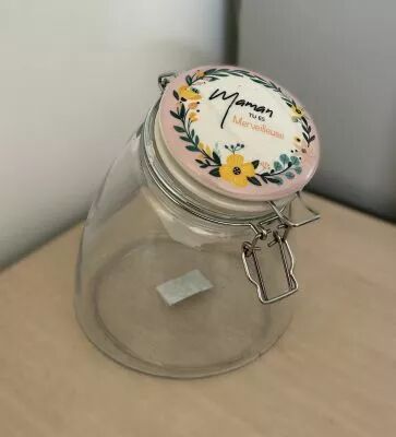 Bocal Verre Maman D16 H20 Rose