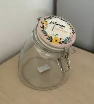 Bocal Verre Maman D16 H20 Rose