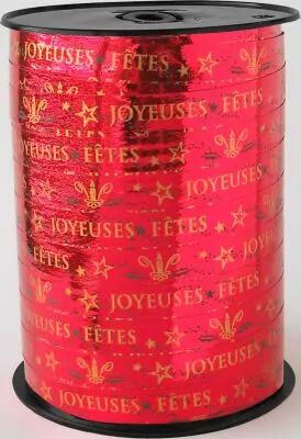 Bolduc Joyeuses F�tes 10mm x 225m Rouge