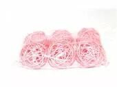 Boule Osier D7cm Rose ( x 24 )