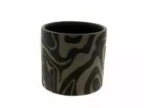 Cache Pot Céramique Aquarelle D13 H12,5 Noir