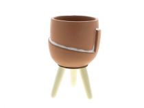 Cache Pot Céramique D10,5 H12 Terracotta sur pieds