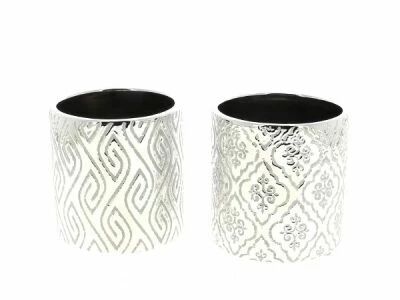 Cache Pot C�ramique D10 H10,5 Argent ass