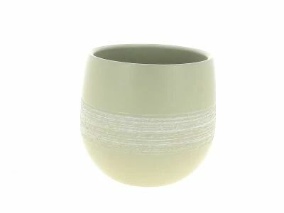 Cache Pot C�ramique D12,5 H13,5 Gris