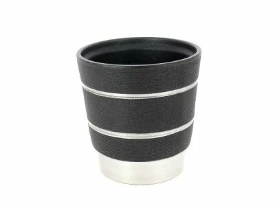 Cache Pot C�ramique D12,5 H13,5 Noir/Argent