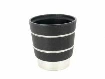 Cache Pot Céramique D12,5 H13,5 Noir/Argent