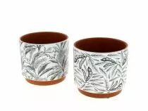 Cache Pot Céramique D13 H12 Noir/Blanc ass