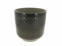 Cache Pot C&eacute;ramique D24 H24 Gris
