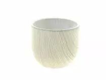 Cache Pot Céramique Effet Bois D11 H10 Blanc