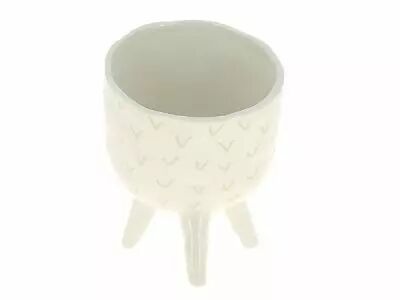 Cache Pot C�ramique Inclin� D13,5 H18 Taupe sur pieds