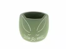 Cache Pot Céramique Lapin D10,5 H11,5 Vert