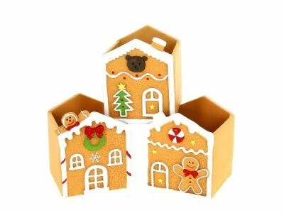 Cache Pot C�ramique Maison Pain d\'Epice 8x8 H10 ass
