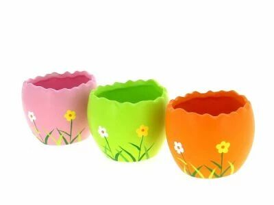 Cache Pot C�ramique Oeuf D6 H6,5 ass