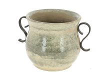 Cache Pot Céramique Rustic D15 H17 Gris