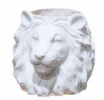 Cache Pot Lion Polyrésine D40 H38 Blanc