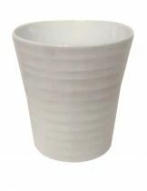 Cache Pot Orchidée Strié D12,5 H13 Blanc