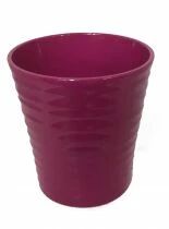 Cache Pot Orchidée Strié D12,5 H13 Fushia