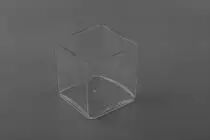 Cache Pot Plastique Carré 9x9 H10 Transparent