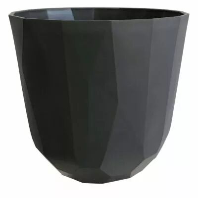 Cache Pot Plastique Quartz D13,5 H13 Ardoise