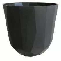 Cache Pot Plastique Quartz D13,5 H13 Ardoise