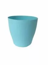 Cache Pot Plastique Rond D11,5 H12 Bleu Pastel