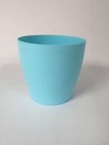 Cache Pot Plastique Rond D12,5 H12,5 Bleu Pastel