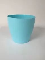 Cache Pot Plastique Rond D12,5 H12,5 Bleu Pastel