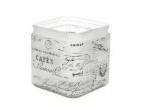 Cache Pot Verre Vintage 11x11 H12