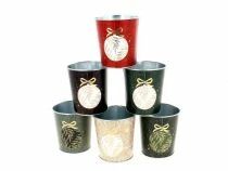 Cache Pot Zinc Boule No&euml;l D7,5 H8 ass