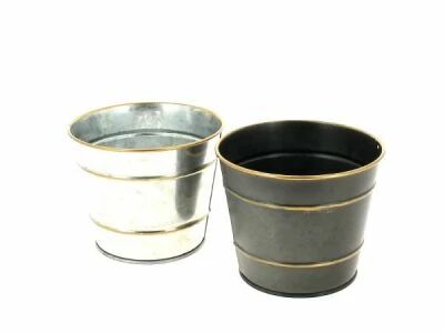 Cache Pot Zinc D11 H9,5 ass