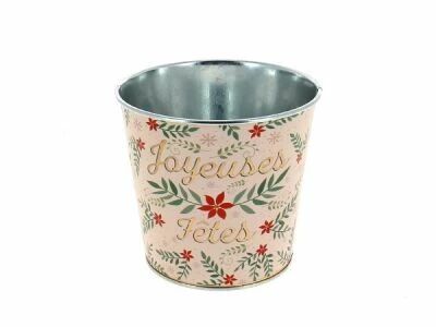 Cache Pot Zinc Joyeuses F�tes D13 H12