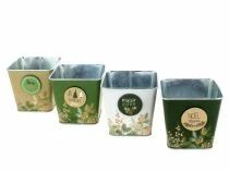 Cache Pot Zinc Pomme de Pin 9x9 H9 ass