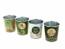 Cache Pot Zinc Pomme de Pin D7,5 H8 ass