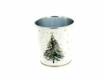 Cache Pot Zinc Sapin D11 H11 Blanc
