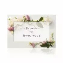 Carte Voeux Fleur de Fleur \ En Pensée avec Vous\  ( x 10 )