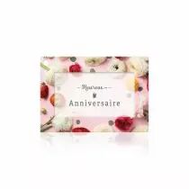 Carte Voeux Fleur de Fleur \ Heureux Anniversaire\  ( x 10 )
