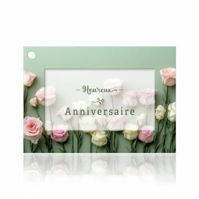 Carte Voeux Fleur de Fleur \ Heureux Anniversaire\  ( x 10 )