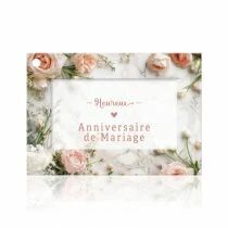 Carte Voeux Fleur de Fleur \ Heureux Anniversaire de Mariage\  ( x 10 )