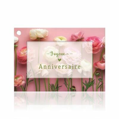 Carte Voeux Fleur de Fleur \ Joyeux Anniversaire\  ( x 10 )