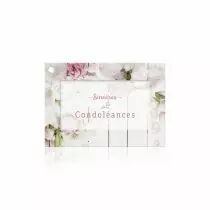 Carte Voeux Fleur de Fleur \ Sincères Condoléances\  ( x 10 )