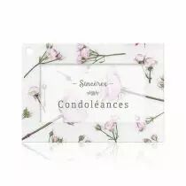 Carte Voeux Fleur de Fleur \ Sincères Condoléances\  ( x 10 )
