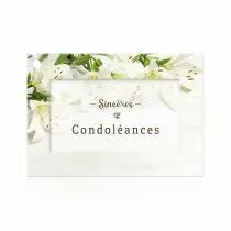 Carte Voeux Fleur de Fleur \ Sincères Condoléances\  ( x 10 )