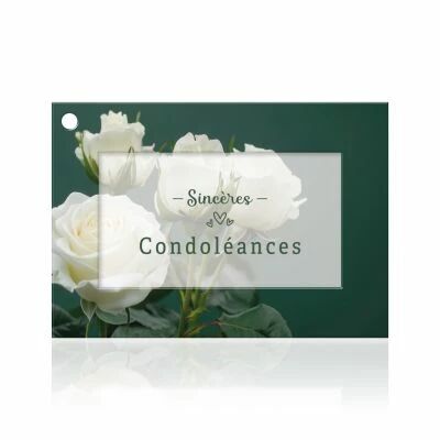 Carte Voeux Fleur de Fleur \ Sinc�res Condol�ances\  ( x 10 )
