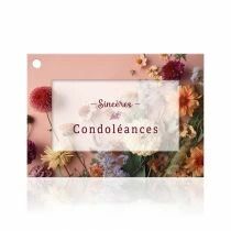 Carte Voeux Fleur de Fleur \ Sinc&egrave;res Condol&eacute;ances\  ( x 10 )