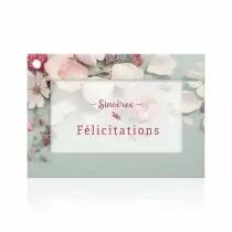 Carte Voeux Fleur de Fleur \ Sincères Félicitations\  ( x 10 )