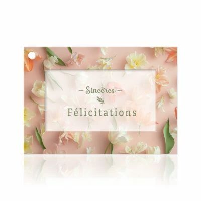 Carte Voeux Fleur de Fleur \ Sinc�res F�licitations\  ( x 10 )