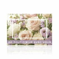 Cartes Voeux Brillant \ De tout coeur avec vous\  ( x 10 )