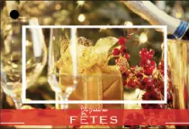 Cartes Voeux Brillant \ Joyeuses F&ecirc;tes\  x 10