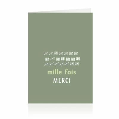 Cartes Voeux Grand Mod�le \  Mille Fois Merci \  ( x 10 )